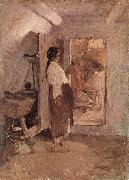 Nicolae Grigorescu Old Woman Sewing china oil painting reproduction